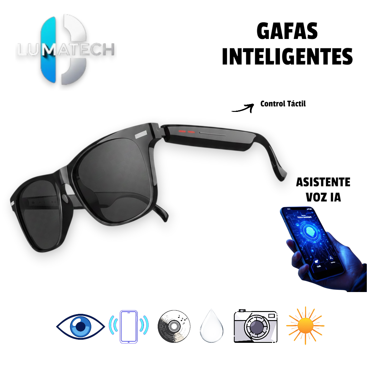 Gafas Inteligentes LumaTech Vision - Audio Bluetooth 5.3