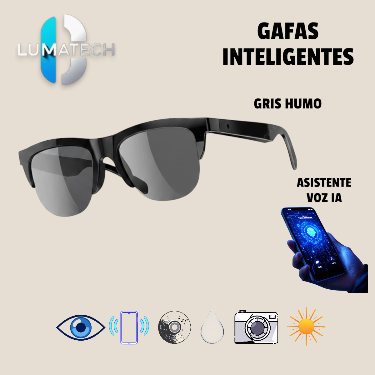 Gafas Inteligentes LumaTech Vision - Audio Bluetooth 5.3
