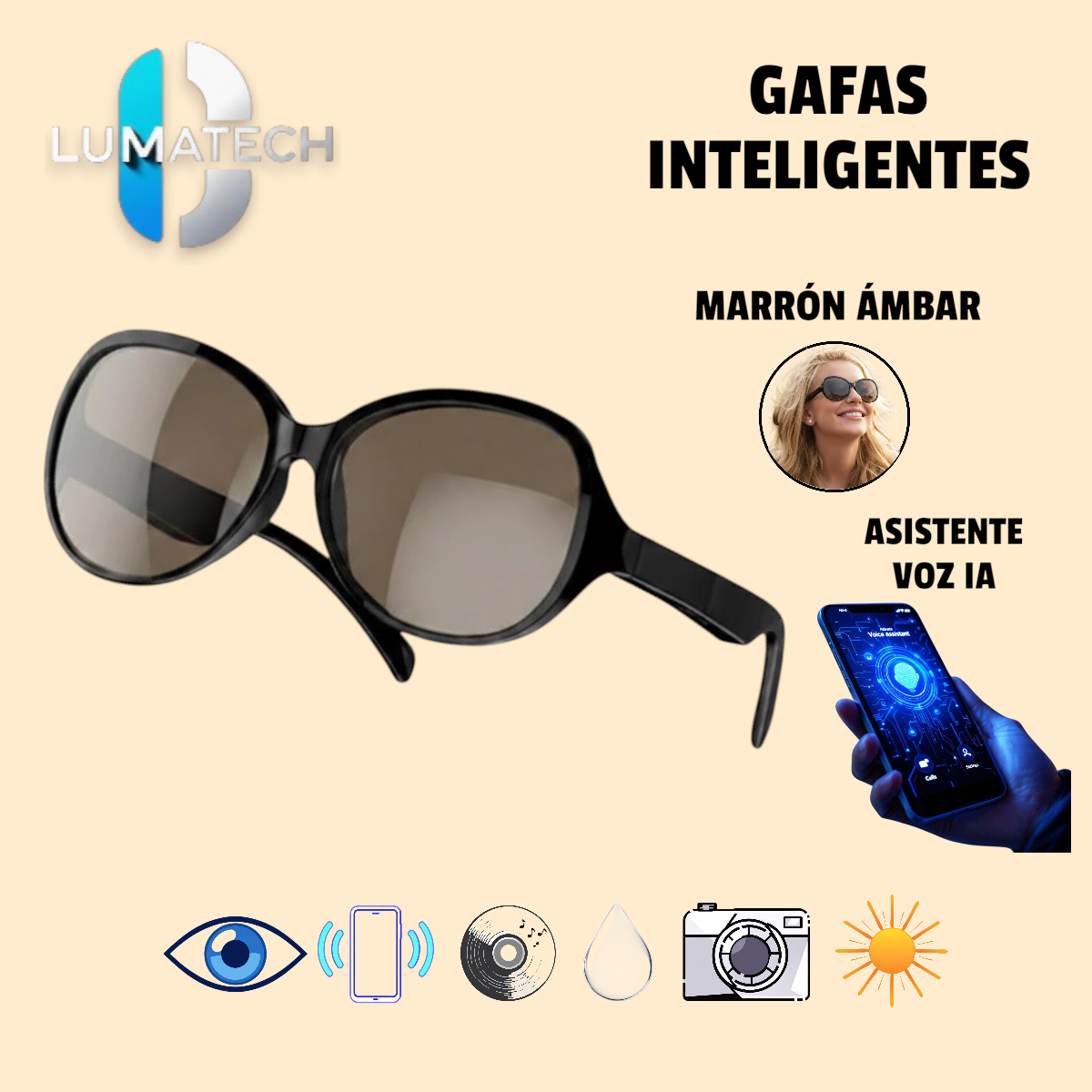 Gafas Inteligentes LumaTech Vision - Audio Bluetooth 5.3